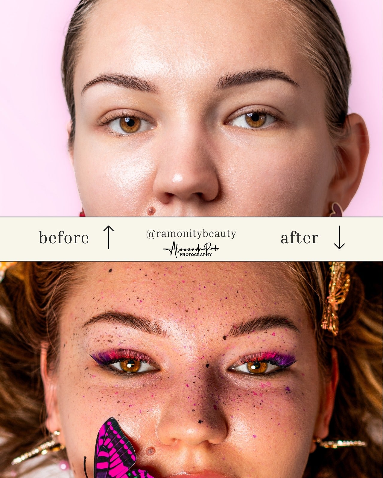 RamonitybeautyWimpernverlaengerungen Before and After Vergleich