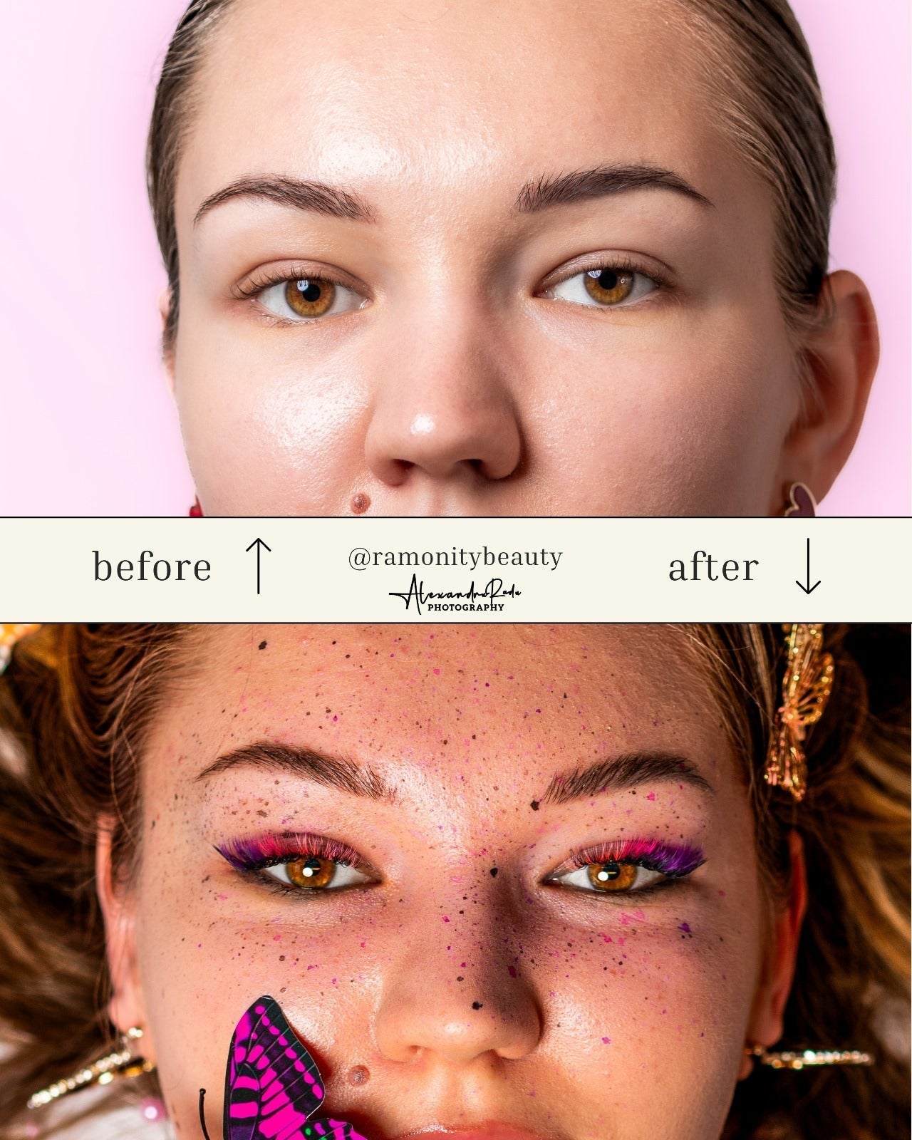 RamonitybeautyWimpernverlaengerungen Before and After Vergleich