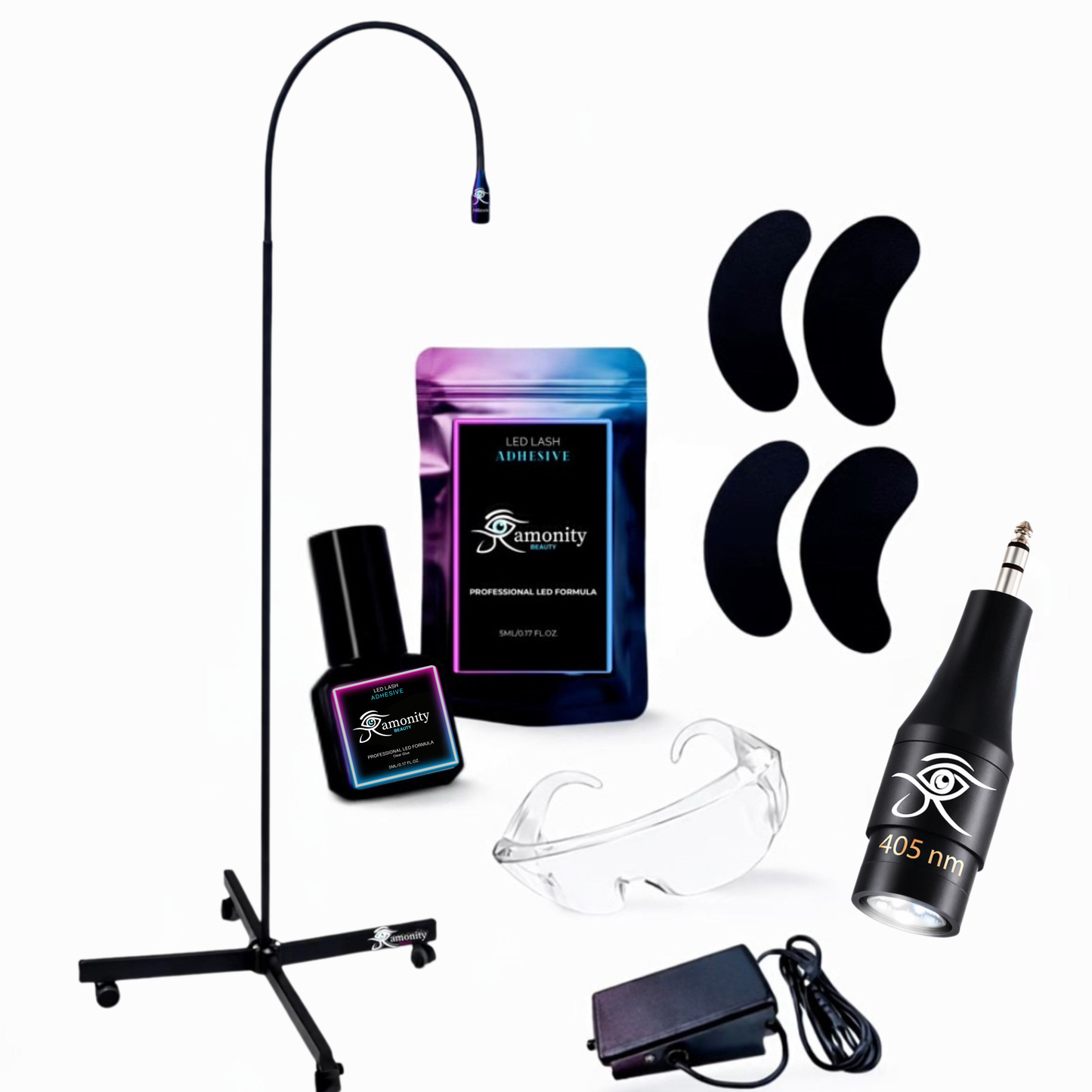 LED Wimpern Lampe + Komplettset inkl. Online Schulung – für LED/UV Wimpernkleber (neueste Generation)