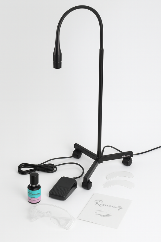 LED Wimpern Lampe + Komplettset inkl. Online Schulung – für LED/UV Wimpernkleber (neueste Generation)