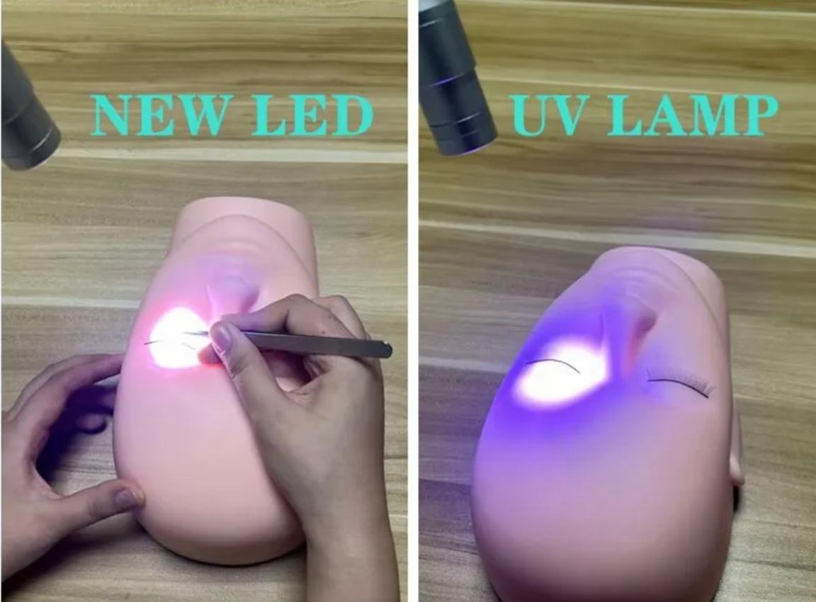 LED Wimpern Lampe + Komplettset inkl. Online Schulung – für LED/UV Wimpernkleber (neueste Generation)