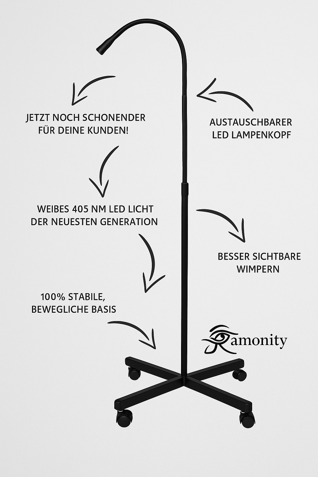 LED Wimpern Lampe + Komplettset inkl. Online Schulung – für LED/UV Wimpernkleber (neueste Generation)